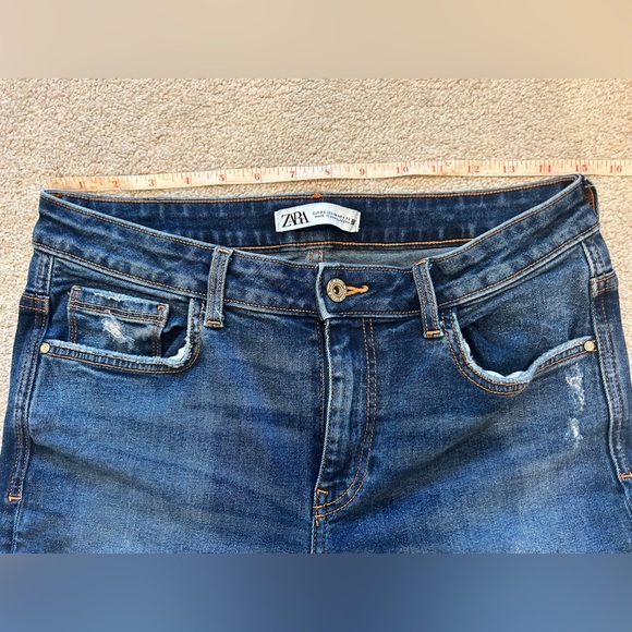 Zara Dark Blue Skinny Jeans with light distressing size 10, new without tags - Picture 4 of 7